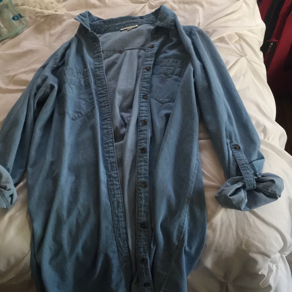 Denim button up dress